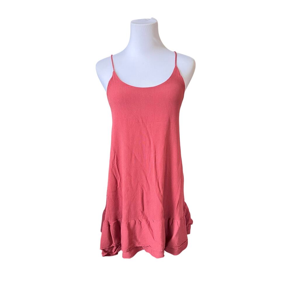 Lulu's Strappy Rust Orange Guazy SunDress XS Casual Date Night